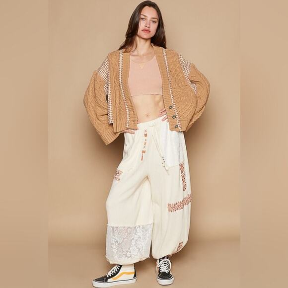 413 POL Women's Mocha Multi Plaid Cardigan NEW - Picture 5 of 11